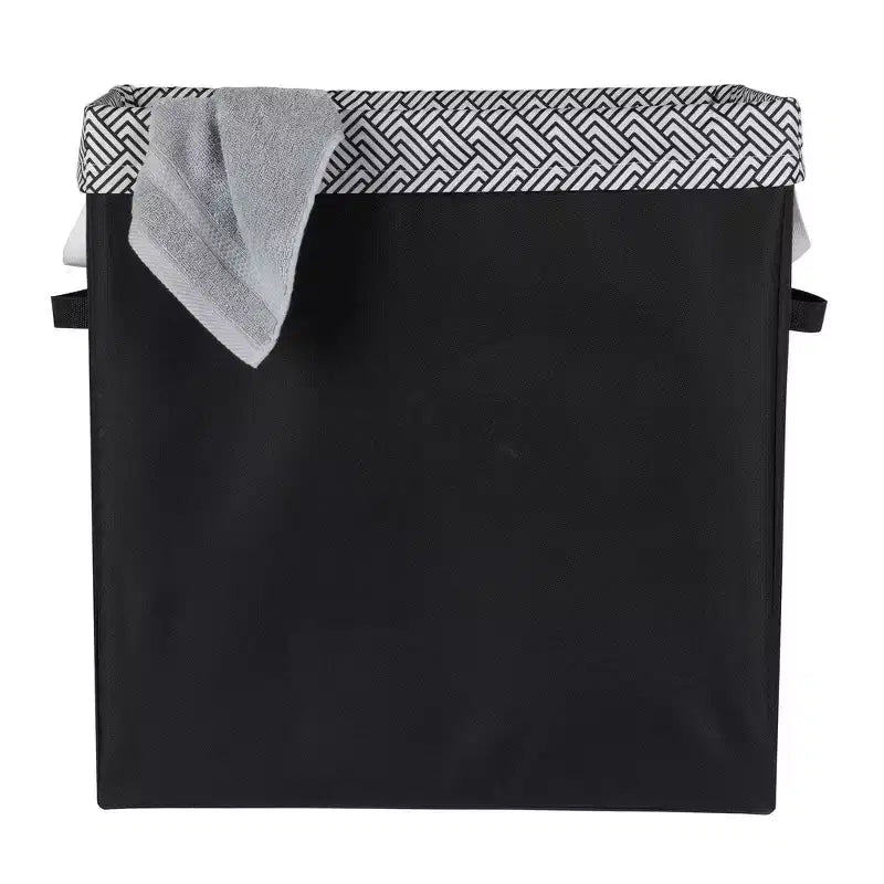 Slim Laundry Hamper with Removable Bag: Narrow Black Clothes Hamper, 70L Capacity, No Assembly Required