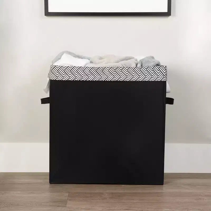 Slim Laundry Hamper with Removable Bag: Narrow Black Clothes Hamper, 70L Capacity, No Assembly Required