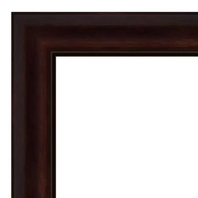 43" x 32" Non-Beveled Wall Mirror Coffee Bean Brown -: Modern Rectangular, Wall Mount