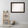 43" x 32" Non-Beveled Wall Mirror Coffee Bean Brown -: Modern Rectangular, Wall Mount