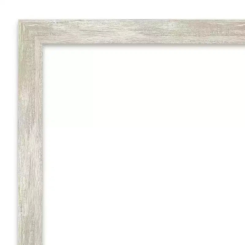 30" x 24" Crackled Metallic Narrow Framed Wall Mirror Silver -: Beveled, Polystyrene Frame, No Assembly