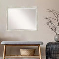30" x 24" Crackled Metallic Narrow Framed Wall Mirror Silver -: Beveled, Polystyrene Frame, No Assembly
