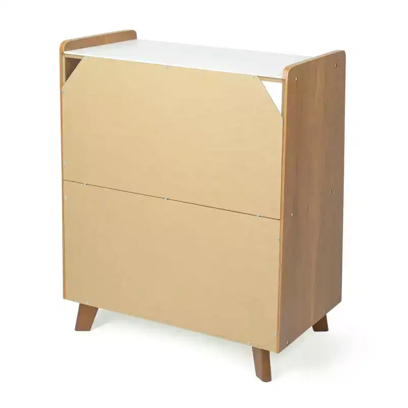 Mid-Century 2 Shelf Kids' Bookcase Wood/White
