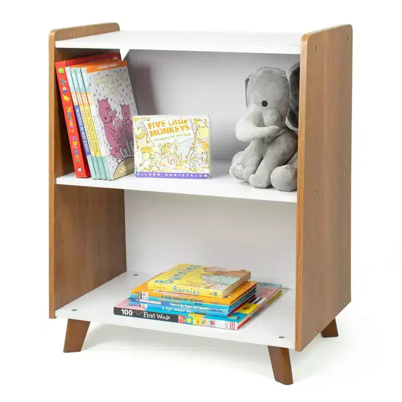 Mid-Century 2 Shelf Kids' Bookcase Wood/White