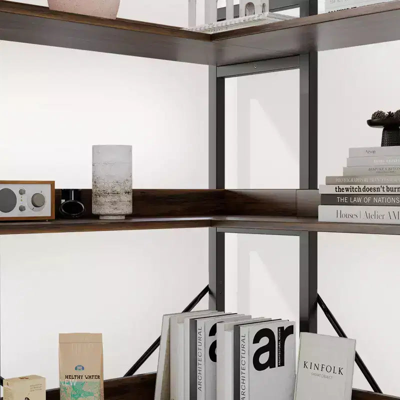 L-Shape 5-Tier Bookshelf
