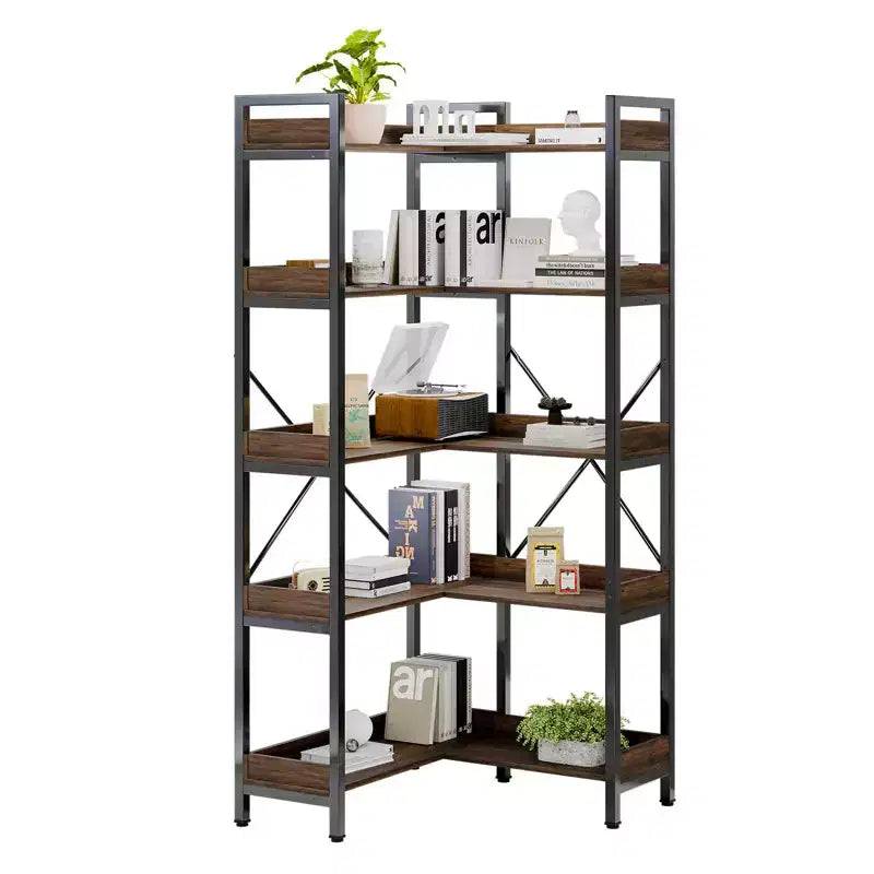 L-Shape 5-Tier Bookshelf