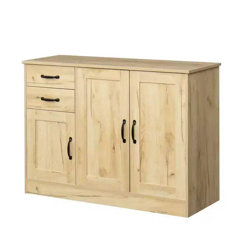 3 Doors Modern Wood Buffet Sideboard, Entryway Serving Storage Cabinet, Dining Room Console