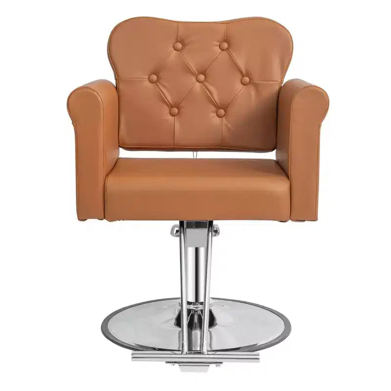 Black Gold Heavy Duty Hydraulic Swivel Hair Stylist Salon Chair with Button Tufting