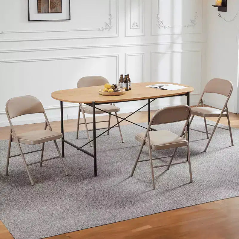 Leather Folding Chair 2 Pcs for Home Office Party - Portable & Comfortable