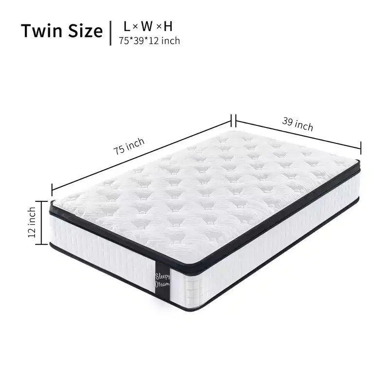 Modern 12 Breathable Cool Cover and Memory Foam Hybrid Mattress