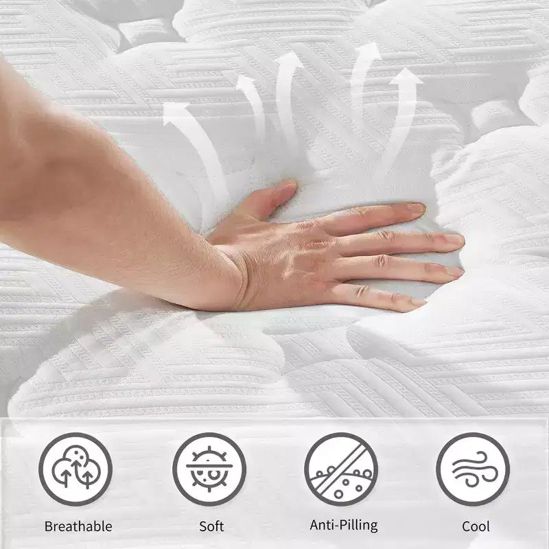 Modern 12 Breathable Cool Cover and Memory Foam Hybrid Mattress