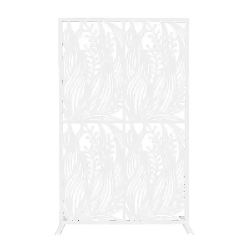 3.86Ft Black Bird Iron Privacy Screen, Freestanding Indoor Outdoor Divider