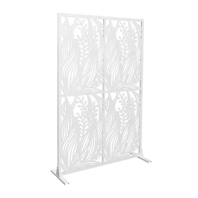 3.86Ft Black Bird Iron Privacy Screen, Freestanding Indoor Outdoor Divider