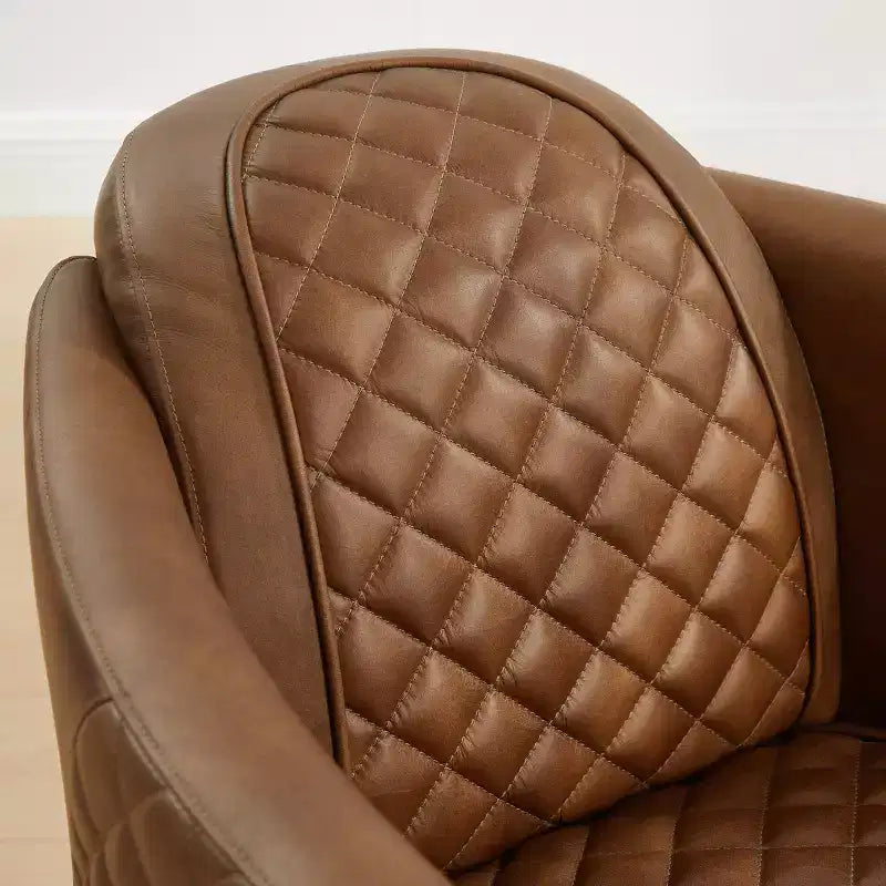 Leather Accent Chair with Quilted Design for Timeless Comfort
