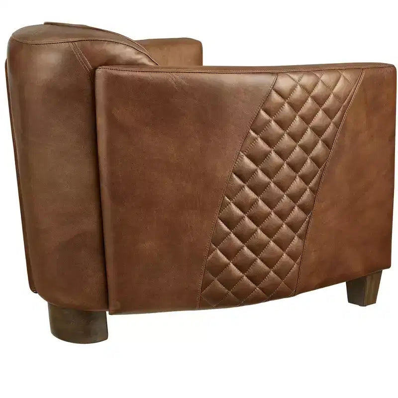 Leather Accent Chair with Quilted Design for Timeless Comfort