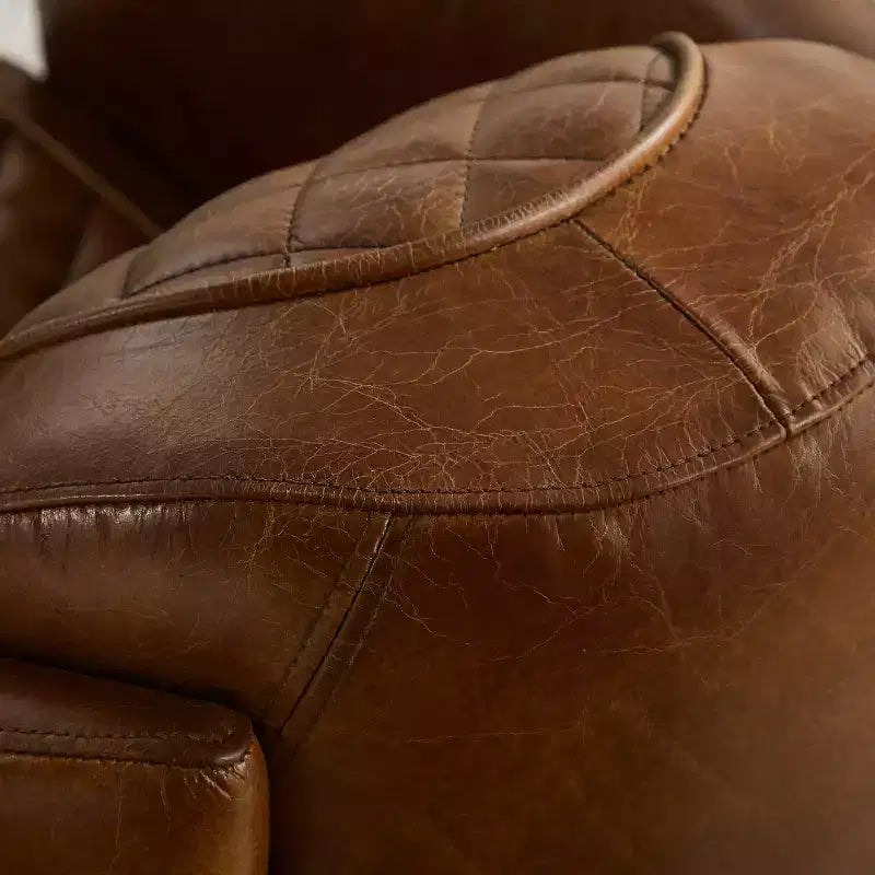 Leather Accent Chair with Quilted Design for Timeless Comfort