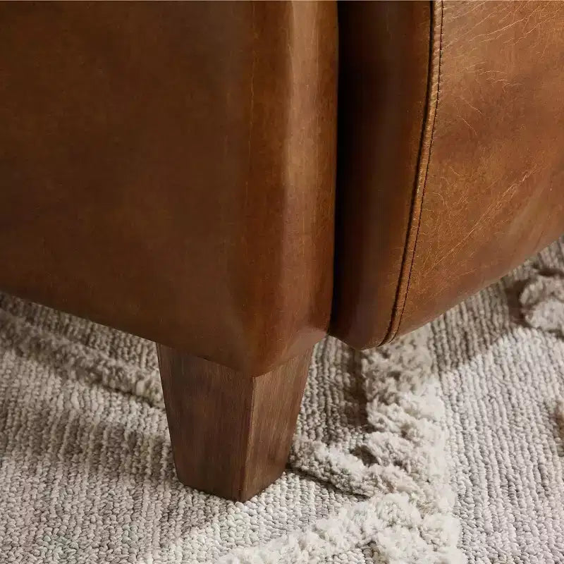 Leather Accent Chair with Quilted Design for Timeless Comfort