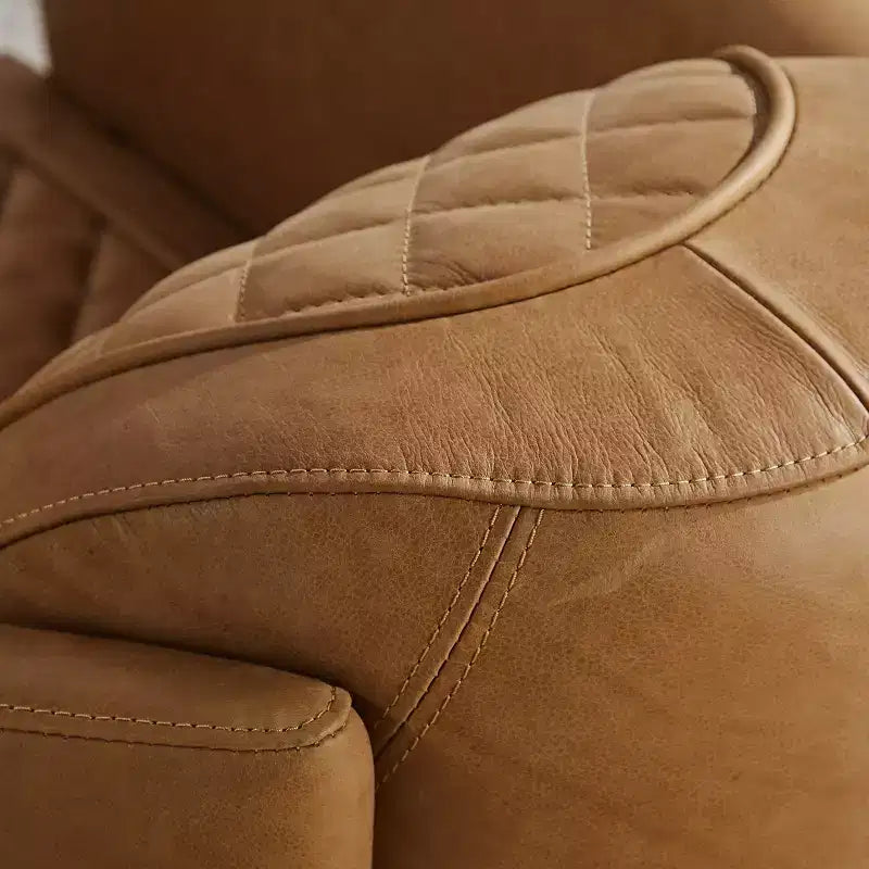 Leather Accent Chair with Quilted Design for Timeless Comfort