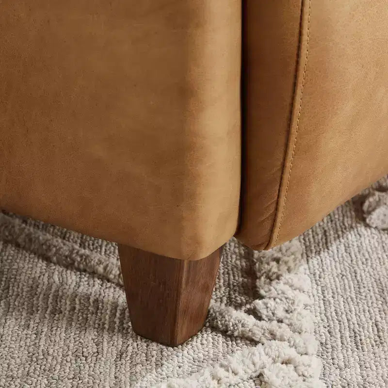 Leather Accent Chair with Quilted Design for Timeless Comfort