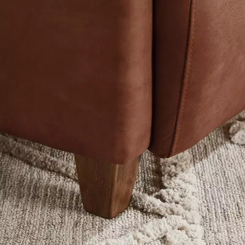 Leather Accent Chair with Quilted Design for Timeless Comfort