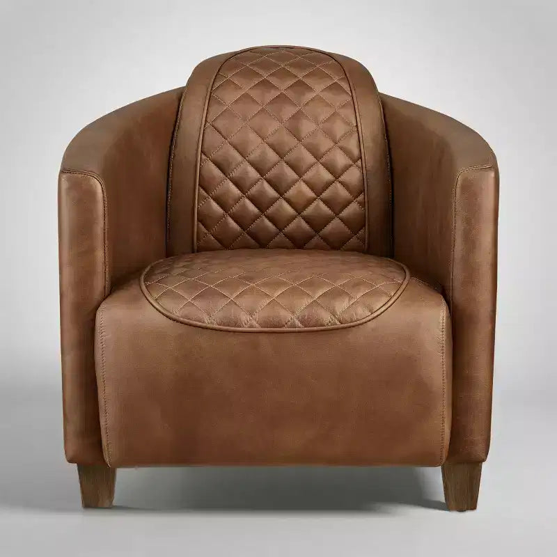 Leather Accent Chair with Quilted Design for Timeless Comfort