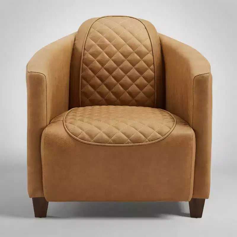 Leather Accent Chair with Quilted Design for Timeless Comfort