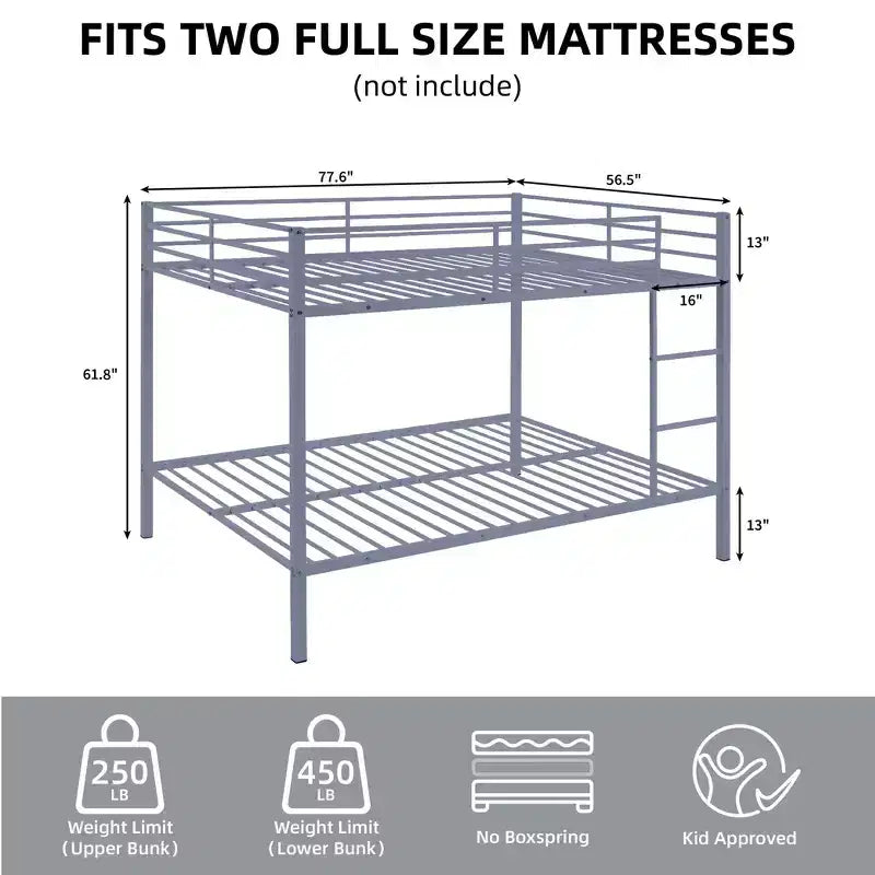 Full Over Full Bunk Bed with Ladder