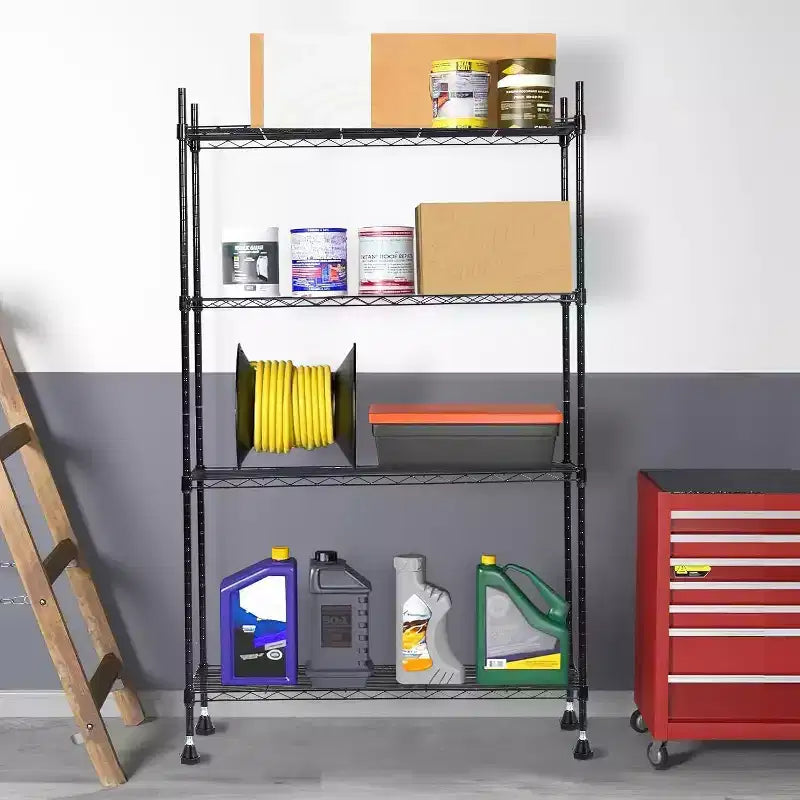 4-Tier Adjustable Heavy Duty Steel Wire Shelving Unit, Rust-Resistant Organizer for Kitchen, Garage, Pantry, 36 L x 14 W x 54 H