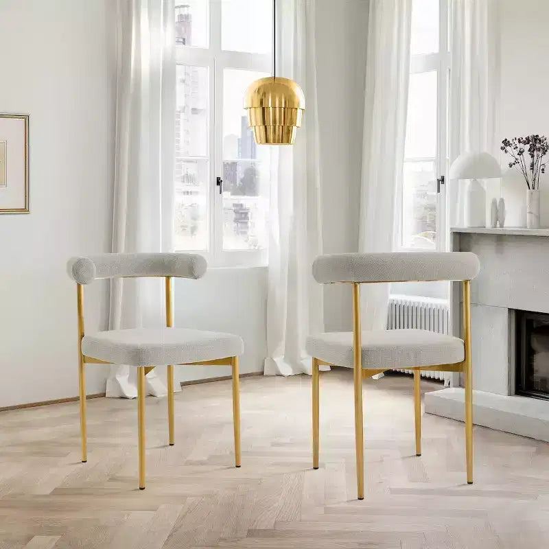 Dining Chair with Gold Brushed Stainless Steel