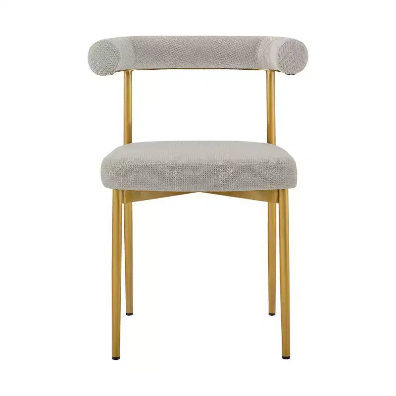 Dining Chair with Gold Brushed Stainless Steel