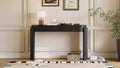 Merax Modern Oval-Top Console Table with Fluted Curved Legs & Dual Hidden Drawers