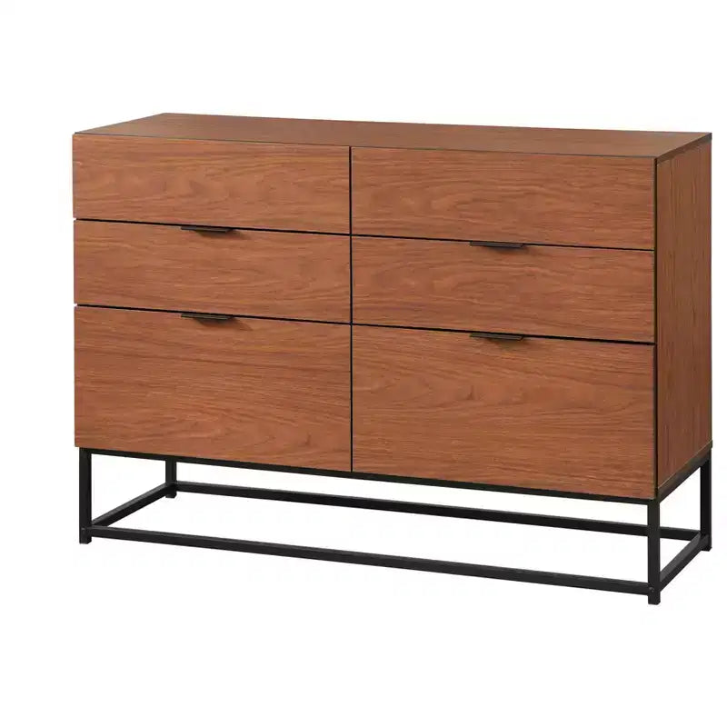 Noble 6 Drawers Dresser Walnut