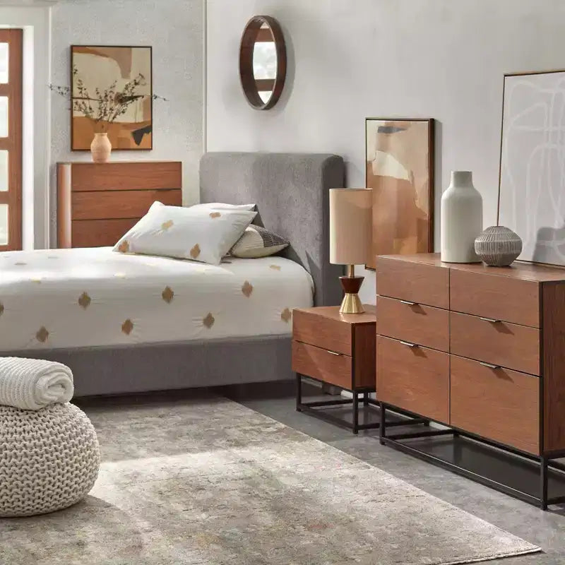 Noble 6 Drawers Dresser Walnut