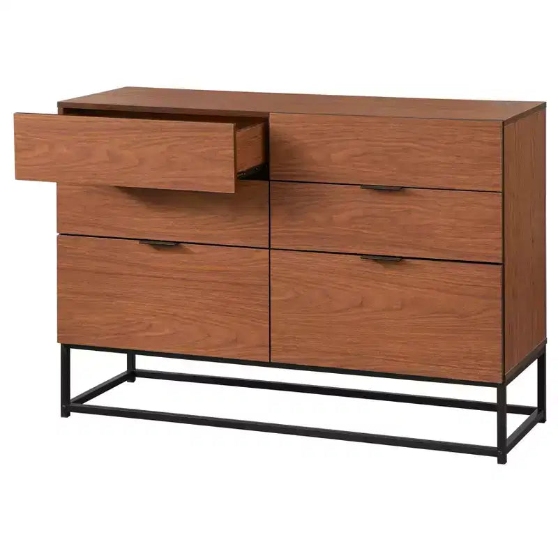 Noble 6 Drawers Dresser Walnut