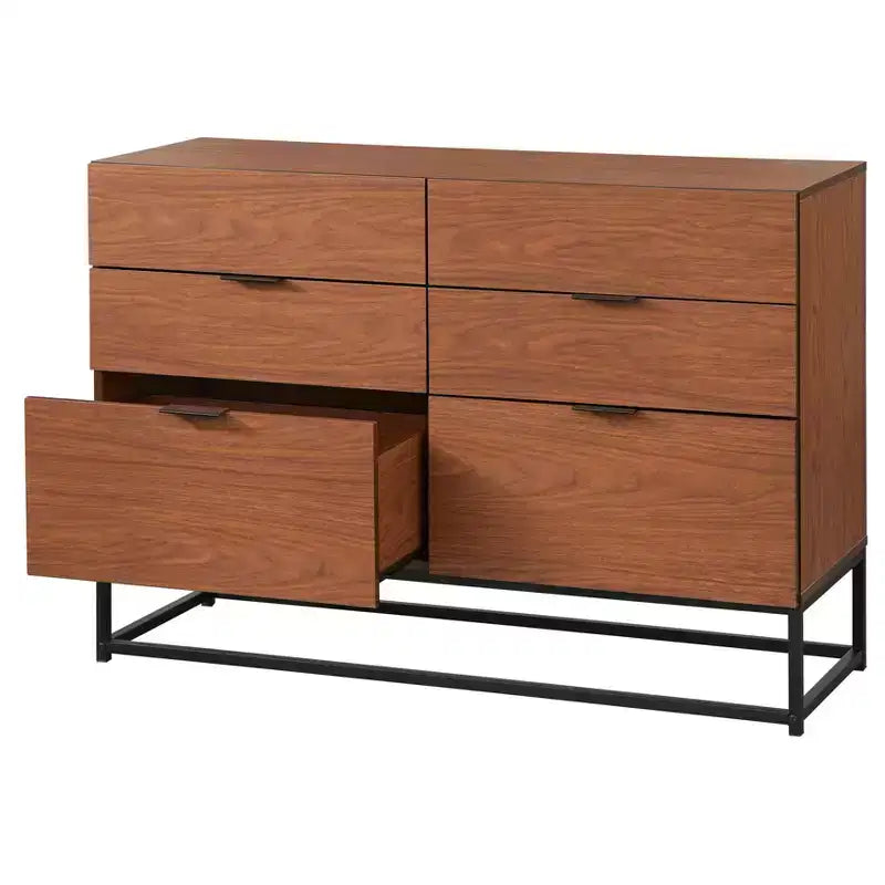 Noble 6 Drawers Dresser Walnut