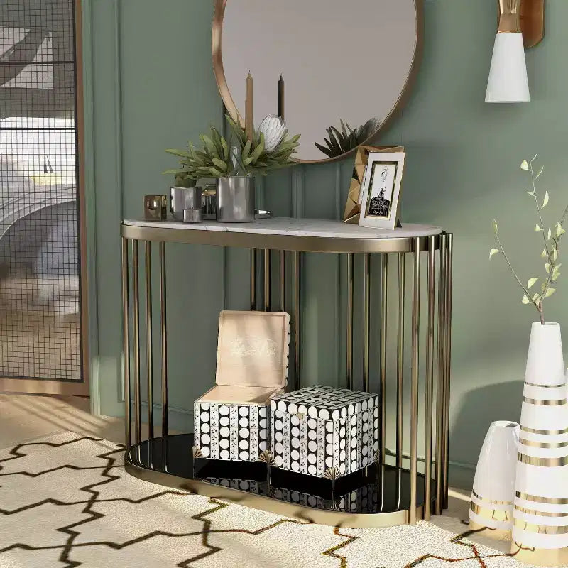 Entryway Table Antique Brass