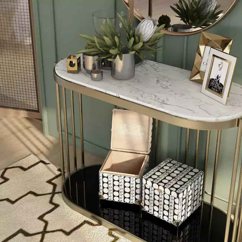Entryway Table Antique Brass