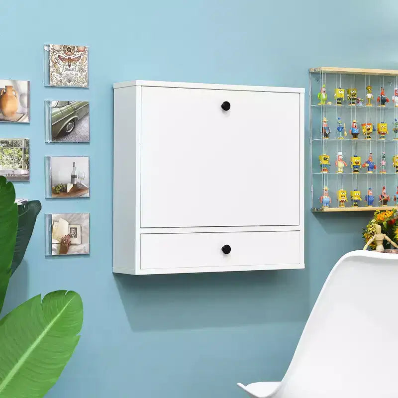 Wall-Mount Floating Desk Foldable Space Saving Laptop Workstation
