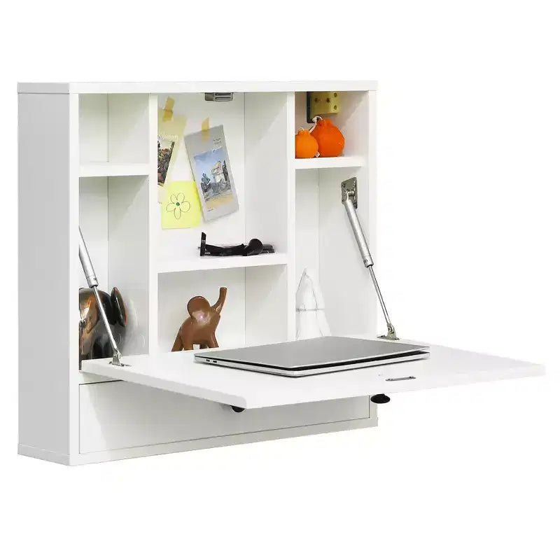 Wall-Mount Floating Desk Foldable Space Saving Laptop Workstation
