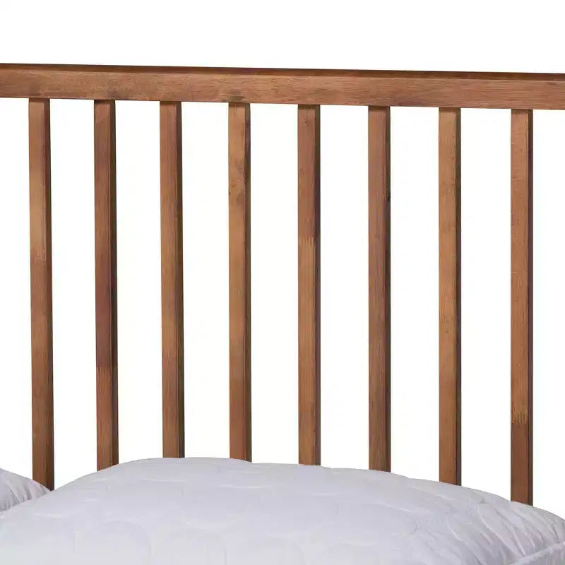 Wood Platform Bed Walnut Brown