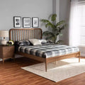 Wood Platform Bed Walnut Brown