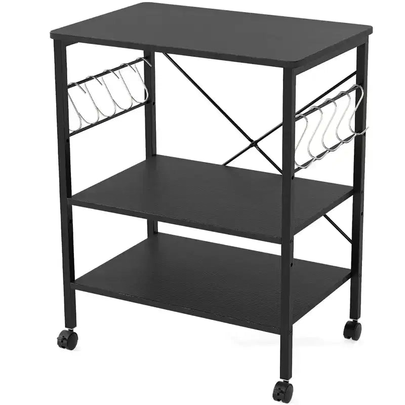 3-Tier Kitchen Baker's Rack Microwave Oven Storage Cart w/ Hook