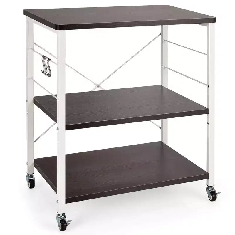 3-Tier Kitchen Baker's Rack Microwave Oven Storage Cart w/ Hook