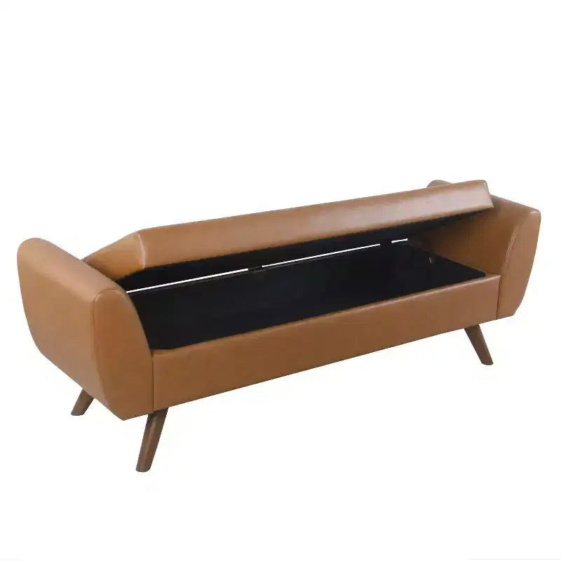Modern Storage Bench with Wood Legs