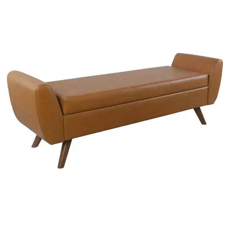 Modern Storage Bench with Wood Legs