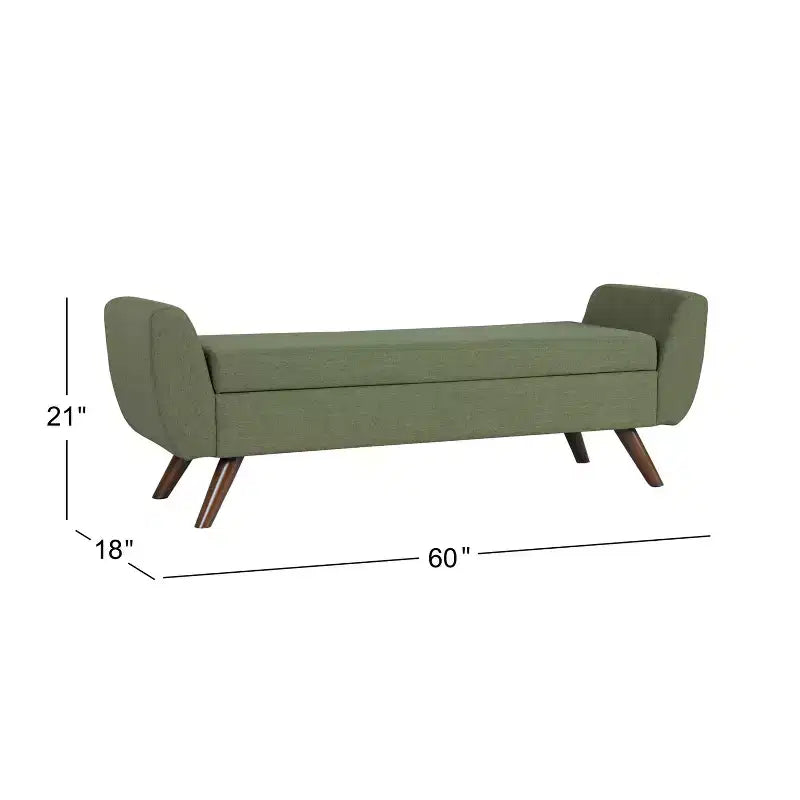 Modern Storage Bench with Wood Legs