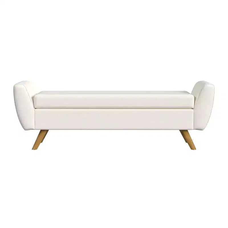 Modern Storage Bench with Wood Legs