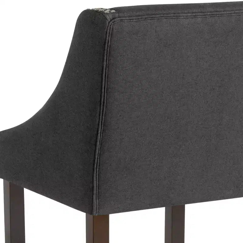 2 Pk. 24 High Transitional Walnut Counter Height Stool with Accent Nail Trim