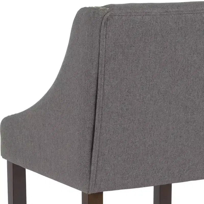 2 Pk. 24 High Transitional Walnut Counter Height Stool with Accent Nail Trim