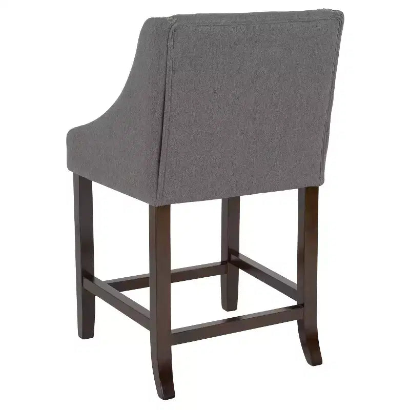 2 Pk. 24 High Transitional Walnut Counter Height Stool with Accent Nail Trim